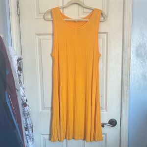 LOFT Sleeveless Swing Dress in Bright Orange
